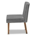 thumbnail image 4 of Baxton Studio Alvis Mid-Century Modern Grey Velvet Upholstered and Walnut Brown Finished Wood Dining Chair, 4 of 7