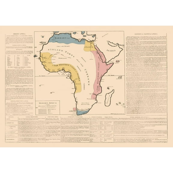 Historic Map - Africa - Le Sage 1801 - Vintage Wall Art