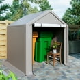thumbnail image 5 of 6x6 ft Outdoor Storage Shelter Shed, Portable Garage Tent with Roll-up Doors Shelter for Garden Tool, Lawn Mower, Motorcycleand, Bike - Gray, 5 of 8