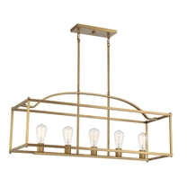 Warm Brass Five Light Linear Chandelier from the Palladian Collection