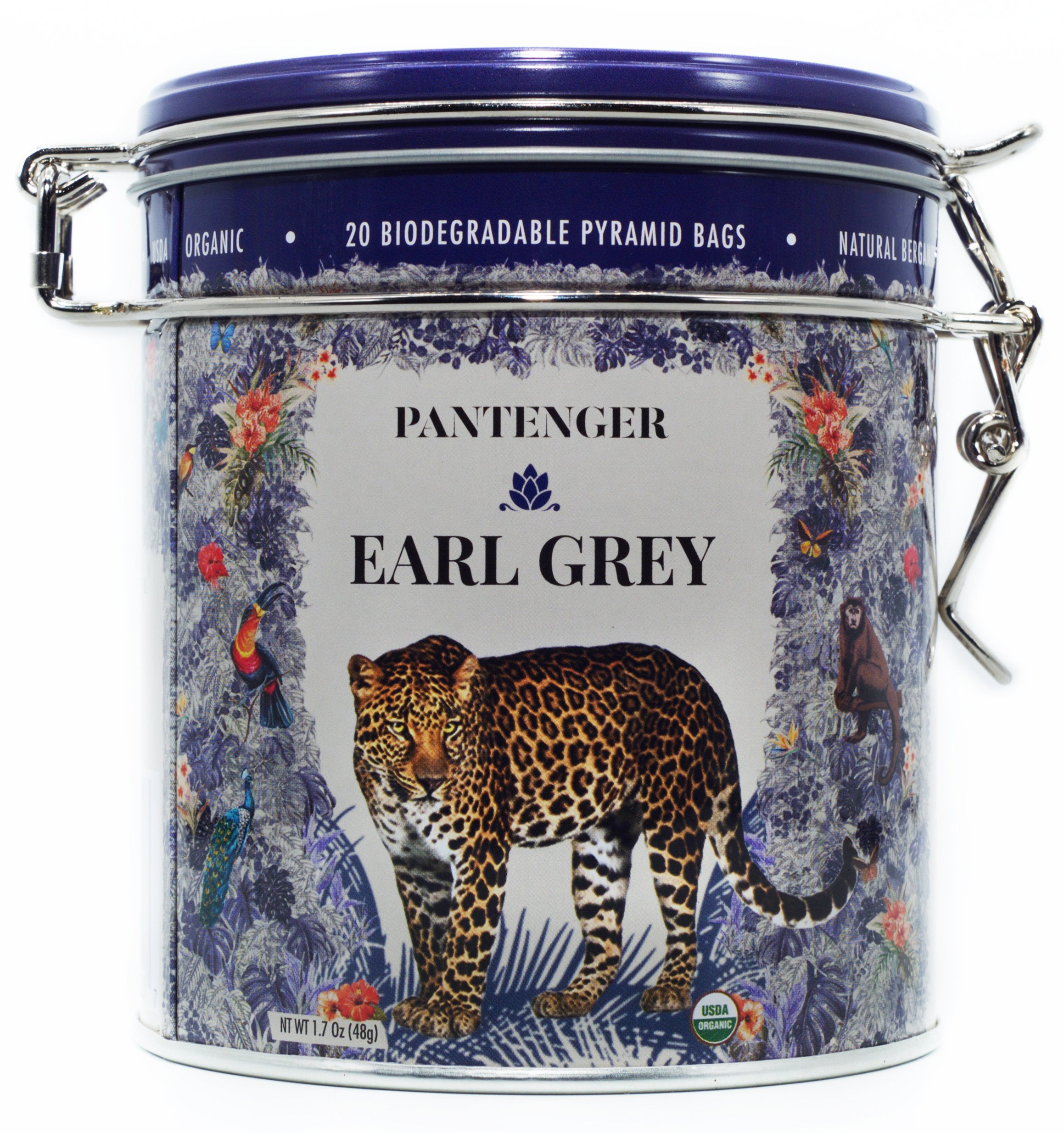 Pantenger Organic Earl Grey Tea. 20 Pyramid Bags. Ceylon Black Tea with