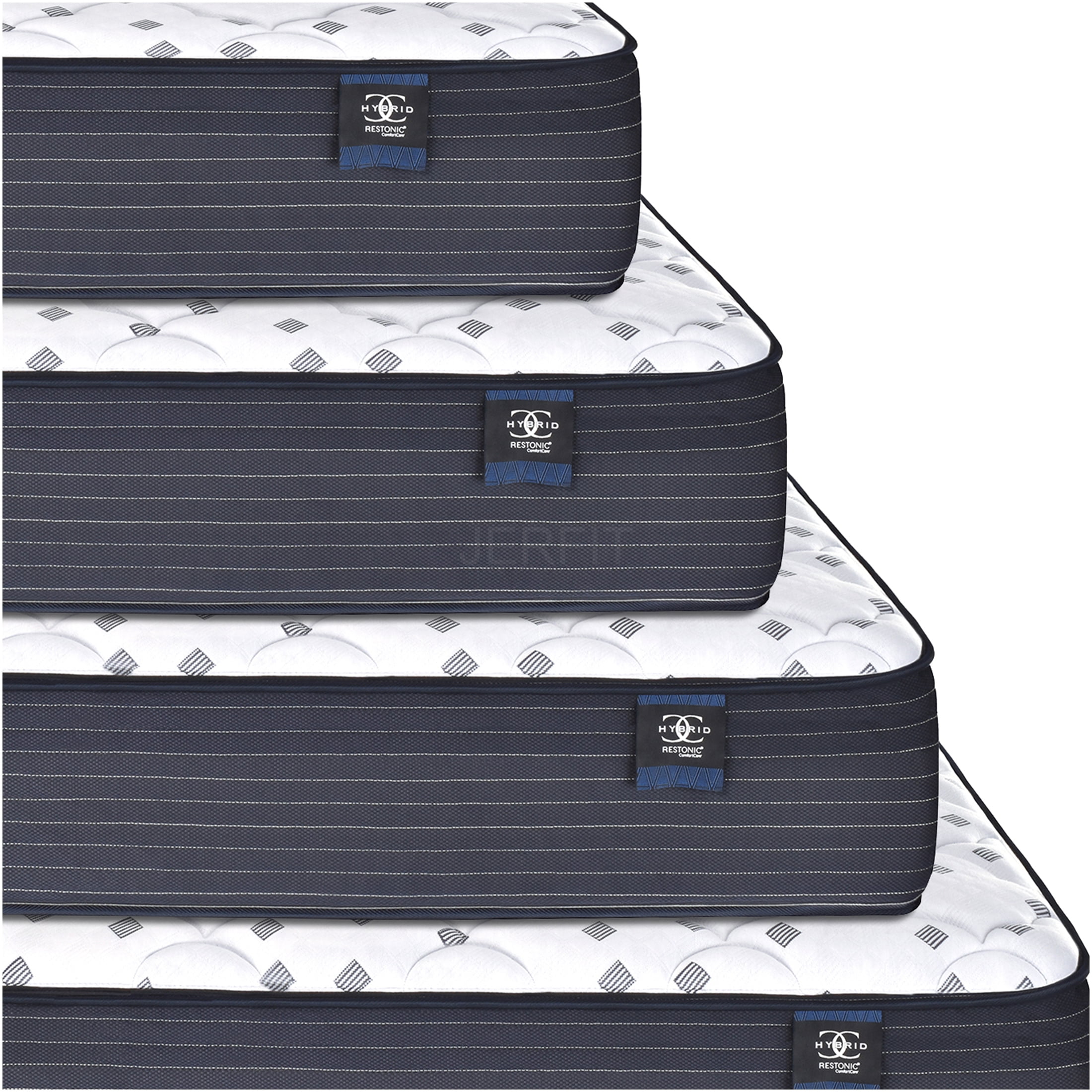 JERFIT 11 Inch Firm Twin Mattress, Hybrid Cooling Gel Memory Foam with Pocketed Coils for Support, Motion Isolation, Edge Support, White Blue Bed Mattress
