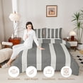 thumbnail image 4 of Castle Fairy Minimalist Thin Vertical Stripe Queen Comforter Set 3 Pieces,Geometric Wide Band Comforter Sets Queen,Black Greige,Reversible,1 Comforter and 2 Pillowcases, 4 of 6