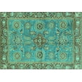 thumbnail image 1 of Ahgly Company Indoor Rectangle Oriental Turquoise Blue Traditional Area Rugs, 2' x 5', 1 of 4