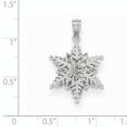 thumbnail image 4 of 14k White Gold Polished and Textured 2 Level Snowflake Pendant Charm, 4 of 4