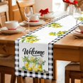 thumbnail image 4 of Table Runners 36 Inches Long Dress Scarves, Summer Lemon Farmhouse Kitchen/Dining Table Decor Table Runner, Short Coffee Tablerunners, Black Plaid Fruits Floral Botanical 13x36 Inch, 4 of 8