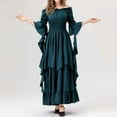 thumbnail image 5 of Diufon Plus Size Dresses for Women Irregular Hem Dress off Shoulder 3/4 Sleeve Waisted Maxi Dress, 5 of 7