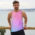 thumbnail image 6 of Gukieu Colorful Glitters Print Men's Quick Dry Fitness Vest, Round Neck Sleeveless Fitness Bodybuilding Top-X-Large, 6 of 7