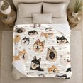 thumbnail image 5 of Happy Spitz Dogs Hearts Scene, Playful Pet Portrait Pattern, Warm Flannel Blanket for Living Room and Bedroom with Detailed Artwork, Dog Lovers Halloween Gift, Pet Lover Home Decor, 5 of 9