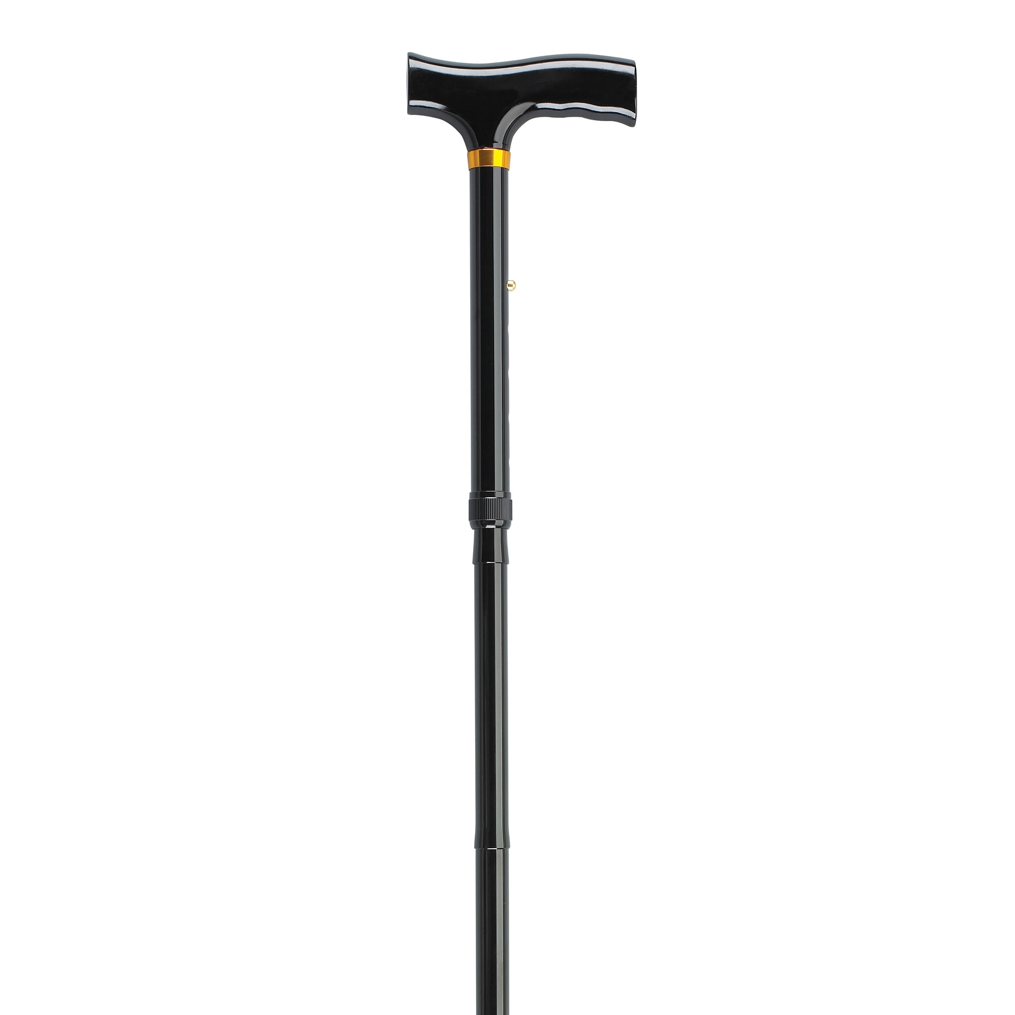 Drive Medical Lightweight Adjustable Folding Cane with T Handle, Black