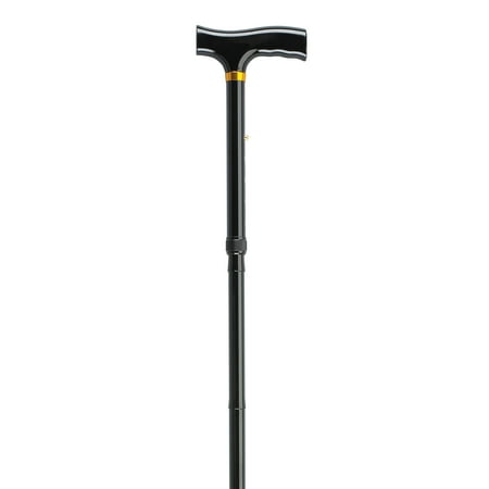 Drive Medical Lightweight Adjustable Folding Cane with T Handle, Black