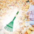 thumbnail image 3 of ZOUSSIQI Garden Rake Leaf Rake Raking Grass and Leaves Tool,9 Tines Farming Home Garden Tool,Accessories for Yard Garden Shrub Lawns, Green CA919-61705, 3 of 7