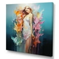 thumbnail image 2 of Designart "Beauty of Woman in Liquid Ink Shower I" Fashion Wall Art - Glam Pink Fashion Woman Entryway Wall Art Print, 2 of 6