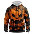 thumbnail image 2 of Yteetum Hoodies for Men Halloween Pumpkin Face Hoodie Sweatshirts Oversize Drawstring Pullover Hoodies Top Mens Casual Halloween Print Loose Long Sleeve Hooded Sweatshirt Outerwear Fall Clothes, 2 of 3