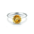 thumbnail image 4 of Gem Stone King 14K White Gold 1.50 Ct Round Yellow Citrine Women Solitaire Engagement Ring, 4 of 6