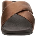 thumbnail image 2 of FitFlop Women's Lulu Cross Slide Sandals-Leather Bronze Leather Wedge Mule (11), 2 of 7