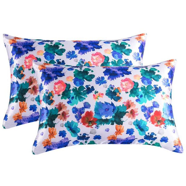 RV Juego de 2 fundas de almohada de satén, 100% microfibra suave Pillow Cove Rojo Verde
