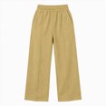 thumbnail image 4 of NOLDARES Girls Wide Leg Sweatpants Waist, Baggy Kids Pants, Loose Joggers, Pockets, Soft, Fall, Winter(W108-Khaki), 4 of 5