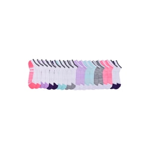 Athletic Works Girls Cushioned No-Show Socks 10-Pack