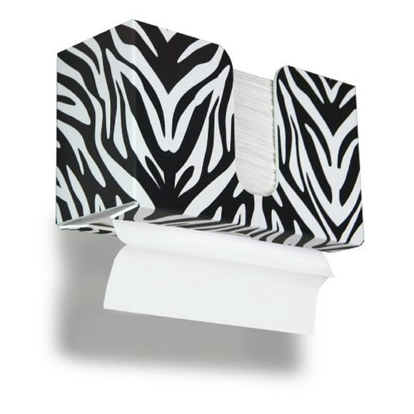 TrippNT 51908 Zebra Plastic Dual-Dispensing Paper Towel Holder, 11" Width x 6" Height x 4" Depth