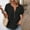 Black, variant on Solid Color 2026 Summer Tops V-Neck Leisure Short Sleeve Blouse Plus Size Cotton Linen T-Shirt S