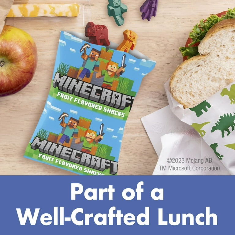 6 pack) Minecraft Fruit Flavored Snacks, Fat Free and Gluten Free