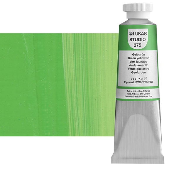 LUKAS Studio Professional Oil Color Paint High Pigment Professional Artist Paint - 37 ml Tube - Green Yellowish