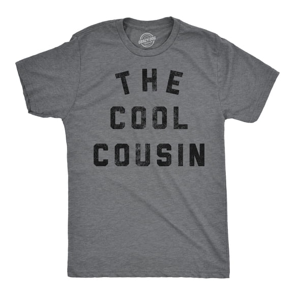 Mens Funny T Shirts The Cool Cousin Sarcastic Family Reunion Graphic Tee for Men (Dark Heather Grey - The Cool Cousin) - S