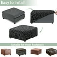 thumbnail image 5 of Xoenoiee Black Leopard Print Stretch Ottoman Cover Ottoman Slipcover Sofa Cover Footstool Protector Storage Ottoman Covers Furniture Protector Soft Square Slipcover with Elastic Bottom, S, 5 of 7