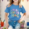 thumbnail image 2 of PMVFHDE Hauts d'Été Tendance Fille Hauts d'Été Manches Courtes pour Fille Hauts Manches Courtes Filles Hauts Enfants Filles Pâques Mignon Graphique Col Rond T-Shirt d'Été Bleu, 8-9 Ans, 2 of 4