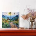 thumbnail image 2 of Sunset Sunflower Wall Clock Square Silent Non-Ticking Battery Operated Retro 7.78" Clock Home Kitchen Office Decoration, 2 of 7