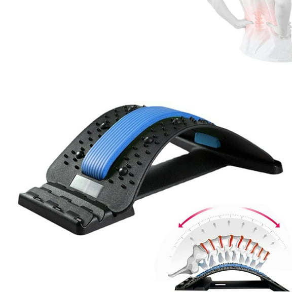 Lumbar Support Board, Back Stretcher for Lower Back Pain Relief with 98 Acupressure Nodes and Memory Foam Pad (Blue)