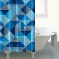 thumbnail image 4 of Blue Geometric Pattern Shower Curtain 72"x72" ,Bathroom Decorative Shower Curtains Set with 12 Hooks,Modern Waterproof Washable Shower Curtain, 4 of 6