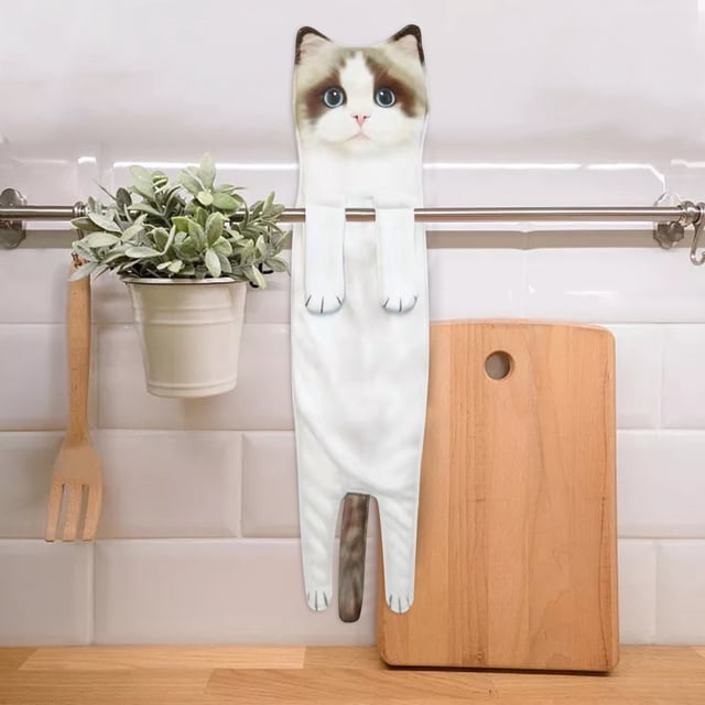 Toalla de manos con adorables gatos para baño y cocina. Toallitas colgantes decorativas con adorables gatos. Toallas faciales superabsorbentes y suaves. ¡Inauguración de casa para amantes de los