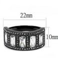 thumbnail image 2 of IP Black(Ion Plating) Stainless Steel Ring with AAA Grade CZ in Clear for Women Clear Stone Color Style TK3168 Size 9, 2 of 4