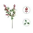 thumbnail image 2 of Simulation Christmas Leaf Plant Stems and Leaves, Ongmies Plant Stems & Leaves – Greenery Home Decor Ornaments for Diy Bouquets & Floral Arrangements, Artificial Red Berry Stems with Holly Stems, 2 of 9