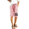 thumbnail image 3 of Toddler Kids Girls Casual Bermuda Shorts Drawstring Elastic Waistband Beach Shorts 3-13 Years, 3 of 3