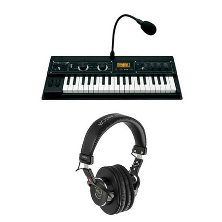 Korg Micro XL+ Synthesizer/Vocoder, 37 Velocity Sensitive Mini Keys, 16 Channel Vocoder with H&A Versa Professional Field and Studio Monitor Headphones