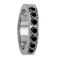 thumbnail image 5 of Mauli Jewels Rings for Women 1 Carat Channel Setting Black Diamond Wedding Band channel 14K Solid White Gold, 5 of 9