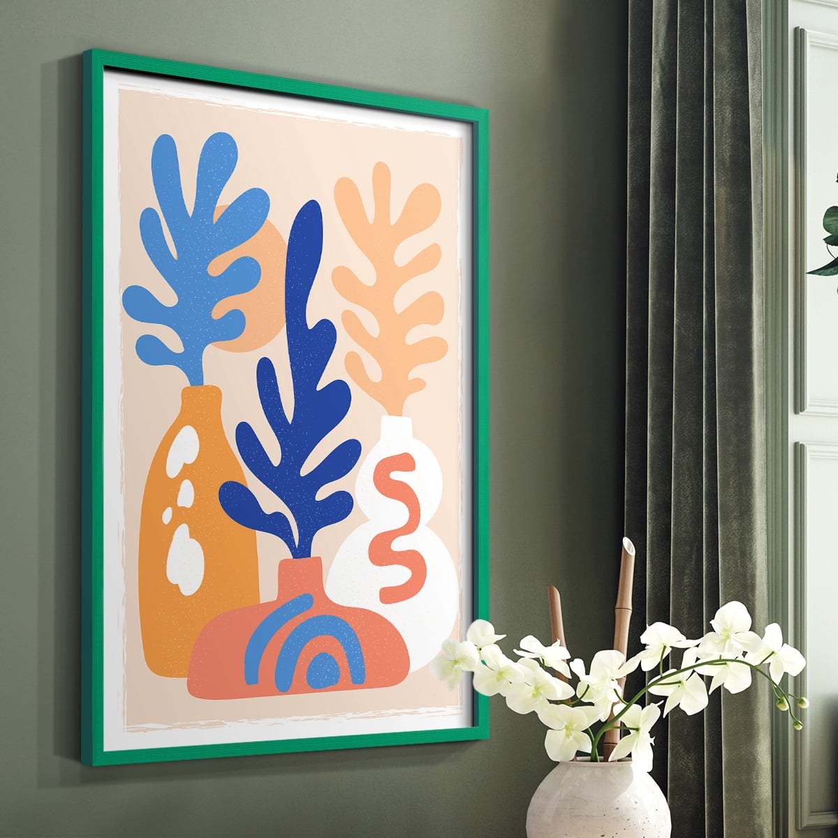 Matisse CCCLXI in Green Solid Wood 8 x 10 Framed Print