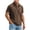 Brown, variant on Men's Casual Golf Collared T-Shirts Faux Denim Vintage Washed Short Sleeve 3 Button Shirts, Regular Fit Summer Fashion Rugged Style Daily Tops for Everyday Wear