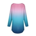 thumbnail image 3 of Women's Gradient Printed Tunic Tops Casual Long Sleeve Shirts Round Neck Pullover, 3 of 6