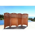thumbnail image 7 of Vifah Malibu Outdoor & Indoor Hardwood Privacy Screen in Brown, 7 of 7