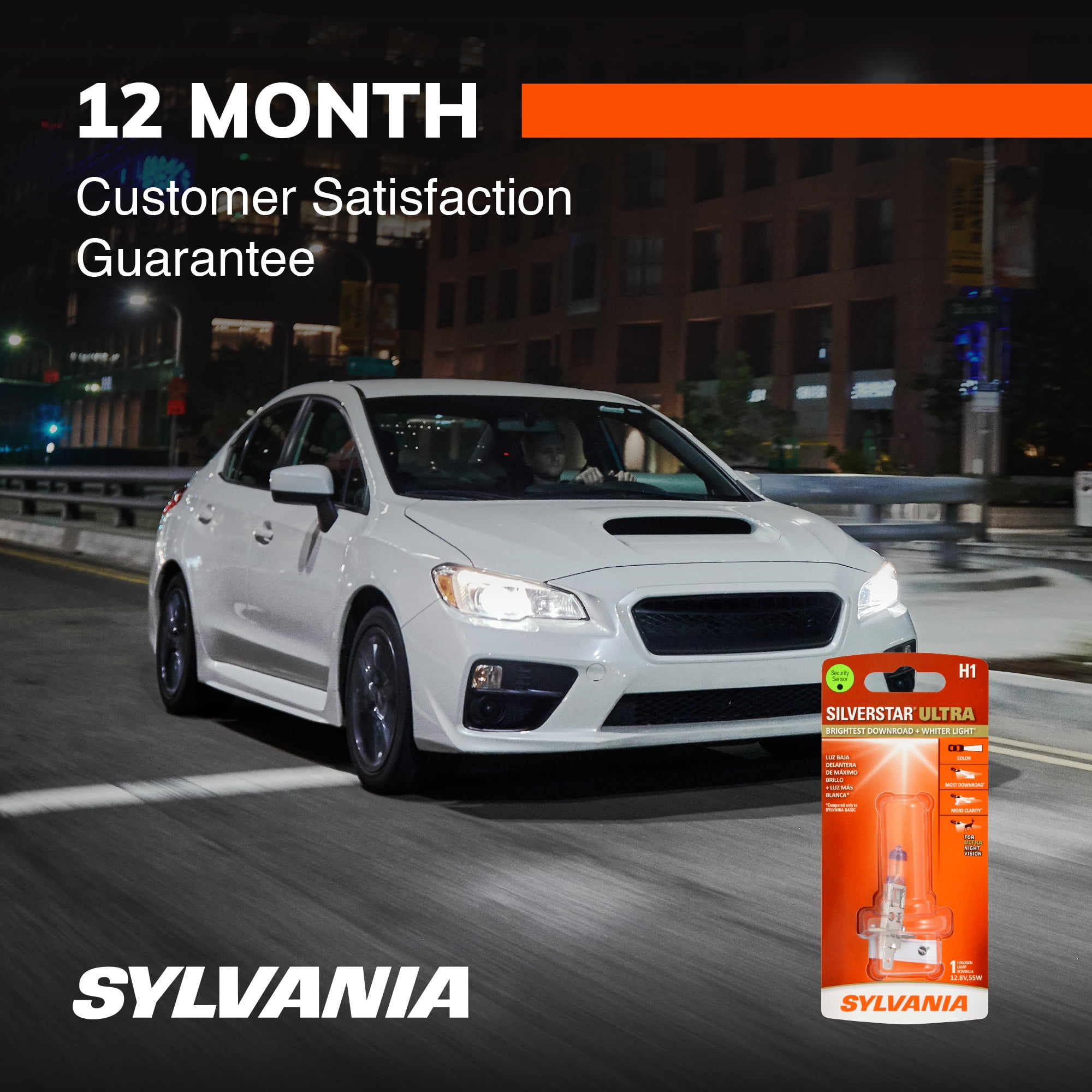 Sylvania H1 SilverStar ULTRA Halogen Headlight Bulb, 1 Pack, Compatible with Multiple Cars