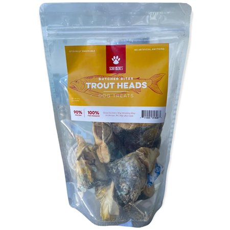 Scout & Zoe's: Trout Heads - 6oz Dog & Cat Treats, Freeze Dried Fish, Single Ingredient Crunchy Chews, Butcher Block, Pet Snack & Reward, USA Sourced