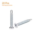 thumbnail image 3 of Tornillos Blancos Uxcell #8 x 1-1/4" Tornillos Autoperforantes, Paquete de 20 Tornillos de Cabeza Plana Phillips para Metal a Madera, 3 of 5