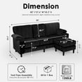 thumbnail image 2 of Howcool 80" Convertible Sectional Sofa Couch, L-Shaped Loveseat with Storage Ottoman, USB Ports, Cup Holders & Deep Seats, Modern Corduroy Fabric Couch for Apartment Living Room Small Space, Black, 2 of 7