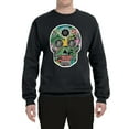 thumbnail image 2 of Day Of The Dead Calavera Skull Colorful Trippy | Mens Pop Culture Crewneck Graphic Sweatshirt, Black, Small, 2 of 4