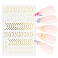 thumbnail image 4 of Cinta de rayas con diseño de uñas de oro rosa, rayas de líneas geométricas deslizantes 3d para uñas de gel, calcomanía adhesiva para manicura con incrustaciones -GS104, 4 of 4