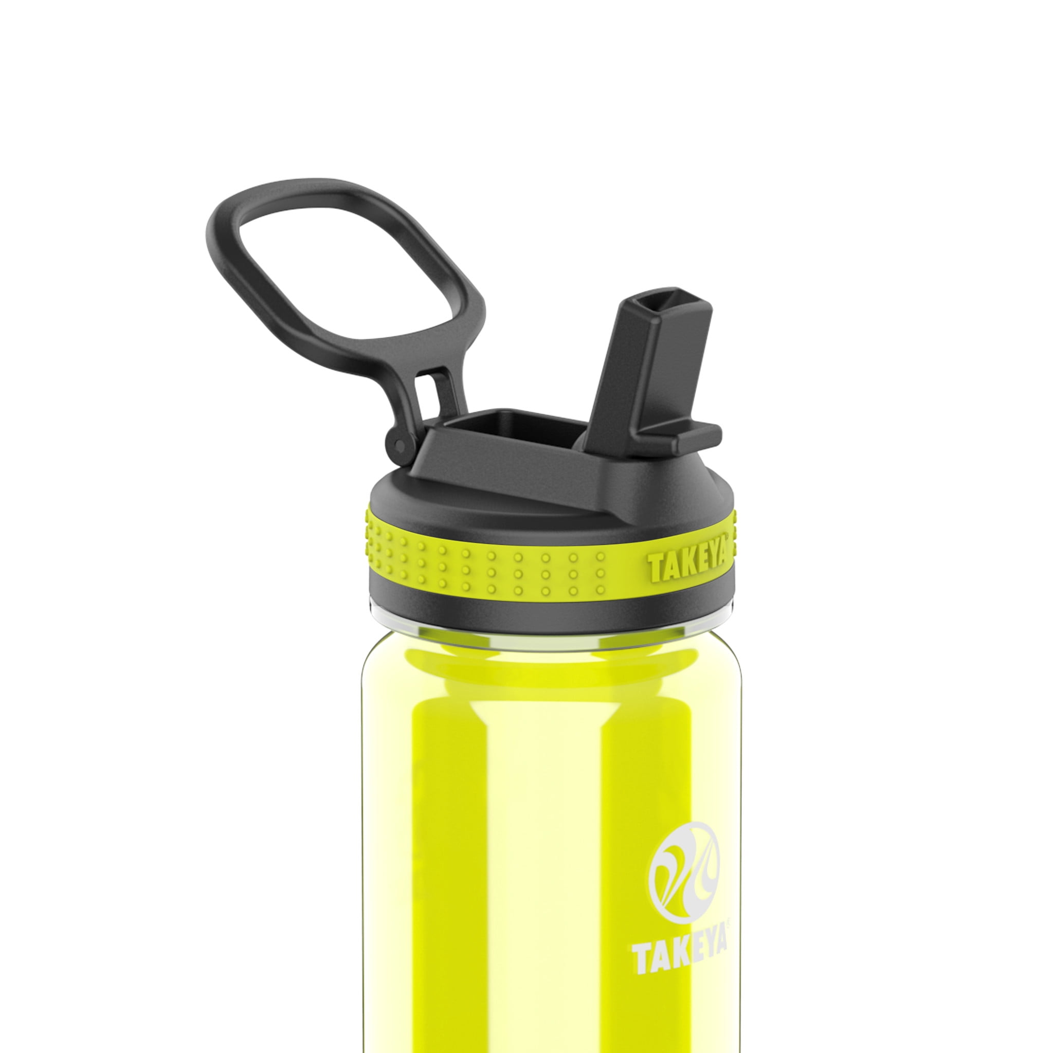 Takeya Tritan Plastic Straw Lid Water Bottle, Lightweight, Dishwasher safe, 24 oz, Wild Lime